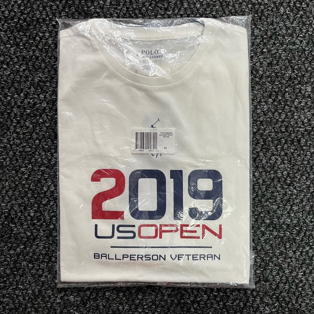 NWT Polo Ralph Lauren 2019 US Open Ballperson Veteran White T-Shirt Size Medium